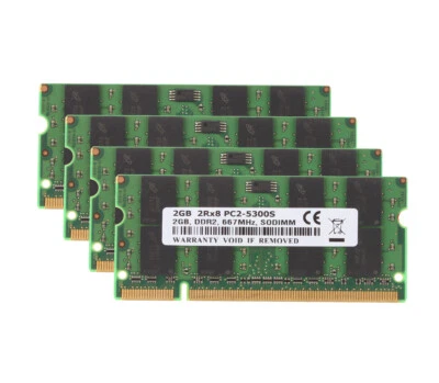 8GB DDR2 RAM 4PCS X 2GB 2Rx8 PC2-5300S DDR2-667Mhz SODIMM Laptop Memory 8 GB 2 G - Image 1 of 4