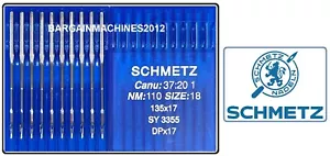 SCHMETZ DPX17 NM110 TAGLIA:18 SY3355 AGO MACCHINA DA CUCIRE PIEDE INDUSTRIALE - Foto 1 di 4