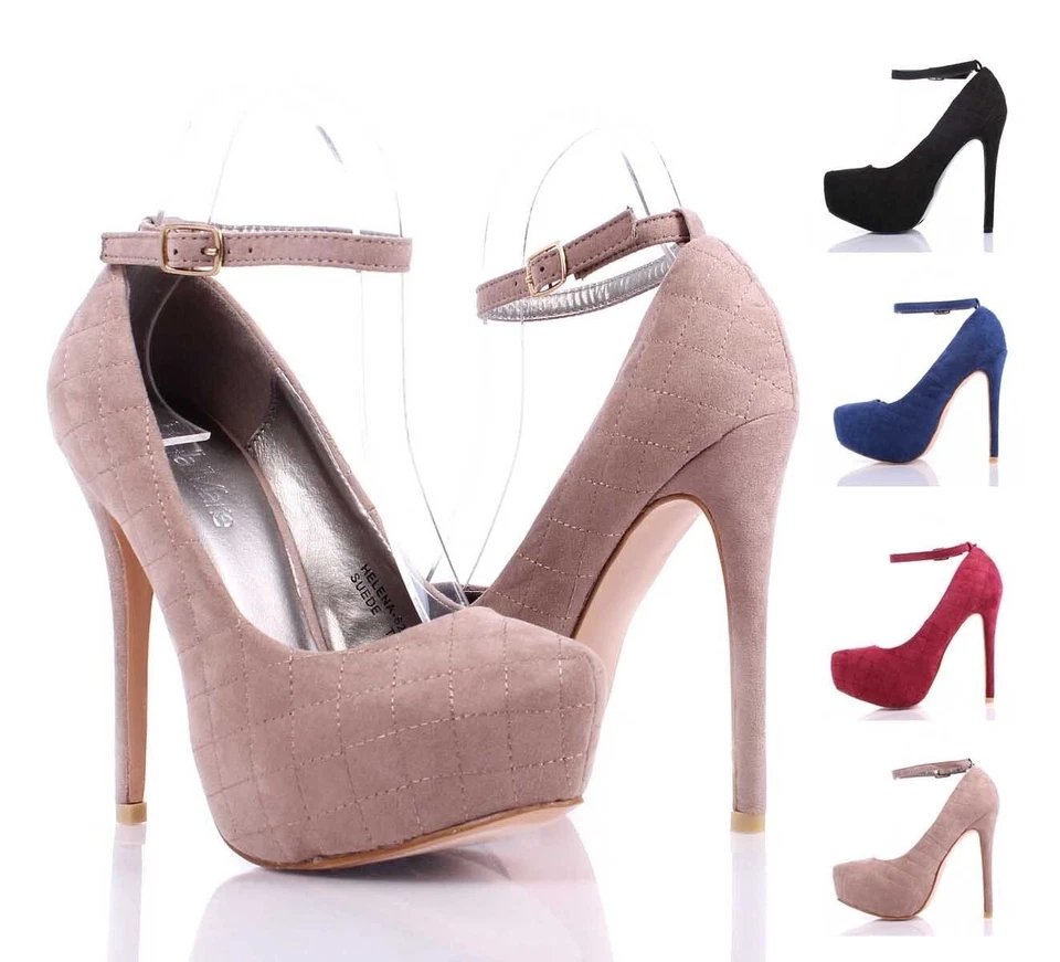 OL Casual Stilettos Faux Suede Strap Buckle Pump Dressy Womens High Heels Shoes - Image 1 of 1