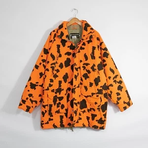 Gamehide Orange Blaze Camo Hunting Jacket Mens XL - Distressed Quilted Lined - Picture 1 of 8