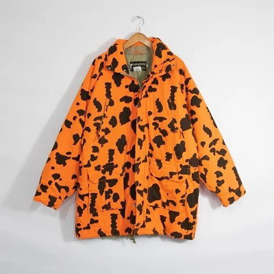 Gamehide Orange Blaze Camo Hunting Jacket Mens XL - Distressed Quilted Lined - Image 1 of 4