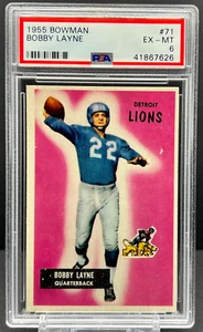 1955 Bowman Football Bobby Layne PSA 6 EX-MT Detroit Lions Card #71 cc23 - Picture 1 of 2