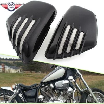 Black Motorcycle Battery Fairing Side Covers for Yamaha Virago 700 750 1000 1100 Foto 1 de 4