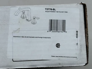 DELTA FAUCET T2776-BL Three Hole Roman Tub Deck-Mount trim matte black *READ* - Picture 1 of 4