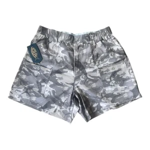 AFTCO Original Fishing Shorts Men’s Khaki Camo 7-Pocket 6"  Choose Size - Picture 1 of 5