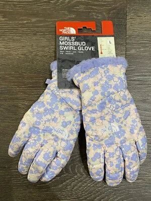 The North Face Girl’s Mossbud Swirl Glove Large Purple Flower Print Water Proof - Image 1 of 4