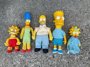 The Simpsons 1990 Plush Dolls Figures Set of 5 Vintage Matt Groening - Picture 1 of 7