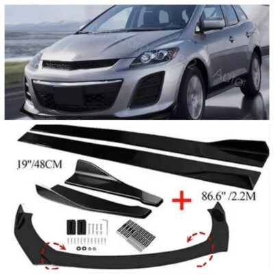 For Mazda CX-7 CX-9 Front Bumper Lip Splitter Spoiler Diffuser+Side Skirts US Foto 1 de 4