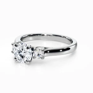 18K White Gold Real Diamond Ring Round 0.76 Ct IGI or GIA Certified Band 5 6 7 8 - Picture 1 of 11