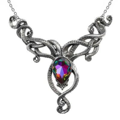 ALCHEMY KRAKEN HALSKETTE TINTENFISCH OKTOPUS TENTAKEL groß Kristall Gothic Steampunk - Bild 1 von 4