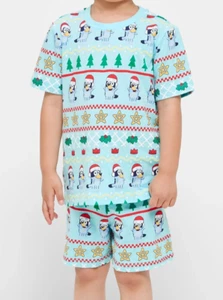 Boys girls size 1 BLUEY blue COTTON Christmas summer pyjamas pjs Bluey NEW 583 - Picture 1 of 5