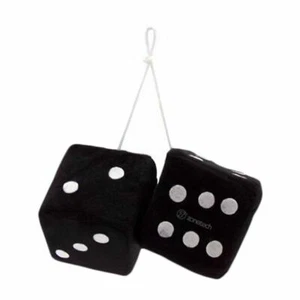 Zone Tech Vintage Pair Car Black Hanging Mirror 3 Inch Fuzzy Dice A Pair - Bild 1 von 5