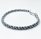 Bracelet corde poinçon 5 mm en argent sterling 925 20 21 22 & 23 cm hommes femmes
