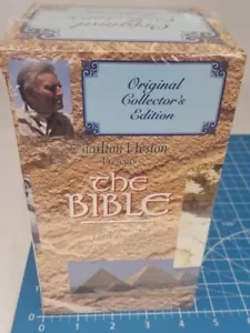 Neu versiegelt Charlton Heston präsentiert die Bibel 1993 4-Kassetten-Set VHS Vintage - Bild 1 von 6