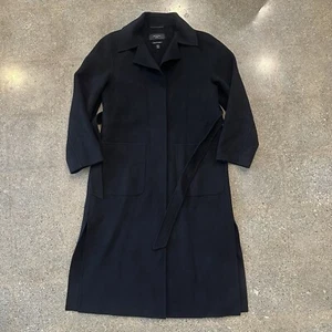 Weekend MAX MARA Wool Black Coat Belt Robe Wrap - Picture 1 of 8