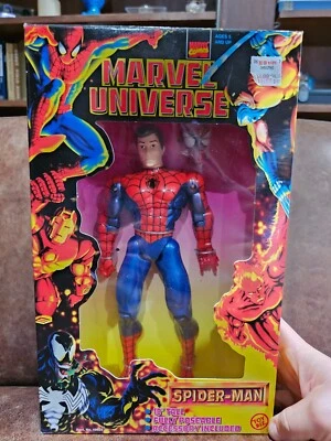Figura Spider-Man 10" Peter Parker Desenmascarado, Universo Marvel 1997 Toy Biz NUEVO Foto 1 de 2