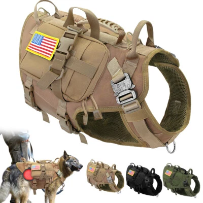 Tactical Dog Harness with Patches Full Body Dog Vest for Hiking & Training Lead - Image 1 of 4