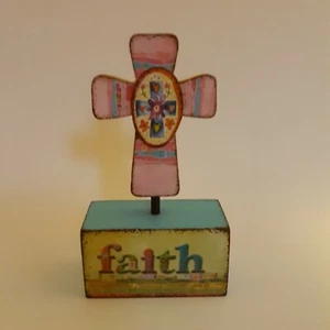 Carson Home Accents Lori Siebert Design Faith Decorative standing Cross 5 1/2 in - Picture 1 of 7