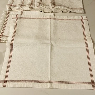 Juego de 8 servilletas de cena WILLIAMS SONOMA algodón a rayas 20x20 hechas en India Foto 1 de 4