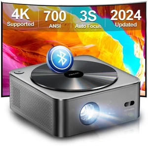 Beamer 4K Decodierung HDR10, helle Kanten 700 ANSI Lumen WiFi Bluetooth Proj... - Bild 1 von 7