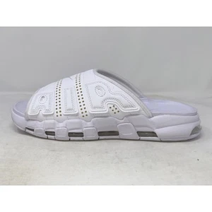 Nike Air Uptempo Slides White Slipper Sandals, Size 10 FD9884-101 - Picture 1 of 7
