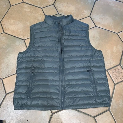Marks & Spencers Mens Quilted Full Zip Gilet Waistcoat Khaki Green Down Large - Image 1 of 4