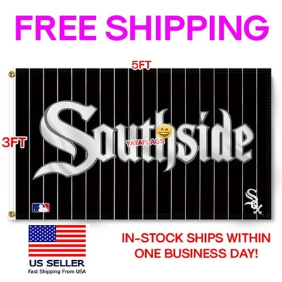 Chicago White Sox 3x5 ft Flag SOUTHSIDE Wall Decor Banner FREE Shipping - Image 1 of 4
