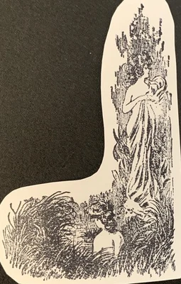 Sello de goma ilustración vintage mujeres victorianas desnudas hierba alta baño UM Foto 1 de 2