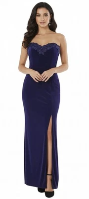 Vintage 80s gothic deep purple Velvet mermaidcore goth witch maxi dress Medium - Image 1 of 4