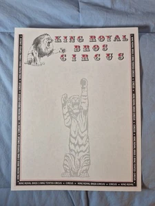 Vintage King Royal Bros Circus Letterhead Blank Page Sheet #1 - Picture 1 of 2