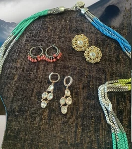 Pendientes y collar boho modernos vintage - Imagen 1 de 10