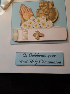 New Handmade Communion Themed Greetings Card size 7'' x 7'' - Picture 1 of 5