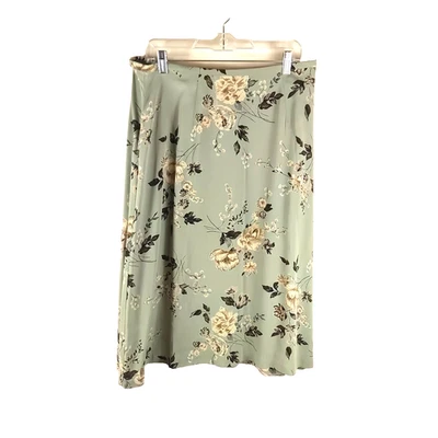 Falda Karen Kane Mujer Talla 16 Verde Salvia Floral Midi Elegante Negocios Carrera Foto 1 de 4