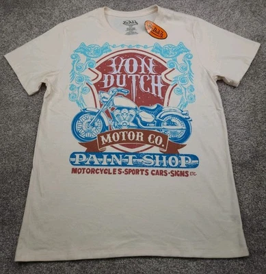 Von Dutch T Shirt Mens Medium White New With Tags Motorcycle Embroidered - Image 1 of 4