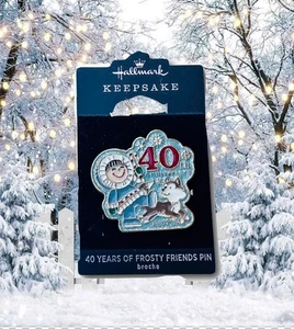 2019 Hallmark 40 Years Of Frosty Friends Pin Keepsake Metal Christmas Broche NEW - Picture 1 of 3