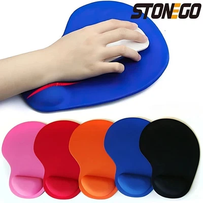 ANTI-SLIP MOUSE PAD MAT WITH FOAM WRIST SUPPORT PC & LAPTOP UK SELLER - Image 1 of 4