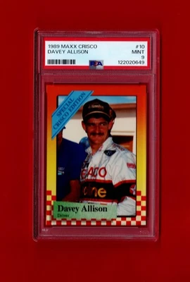 Tarjeta de novato 1989 Maxx CriscoRacing #10 Davey Allison PSA 9 como nueva $$$$ Foto 1 de 2