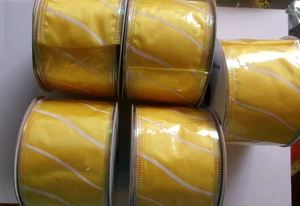 5 rollos de cinta de borde de alambre COLOR IMPRESO AMARILLO 2 pulgadas x 9 pies NUEVO - Imagen 1 de 1