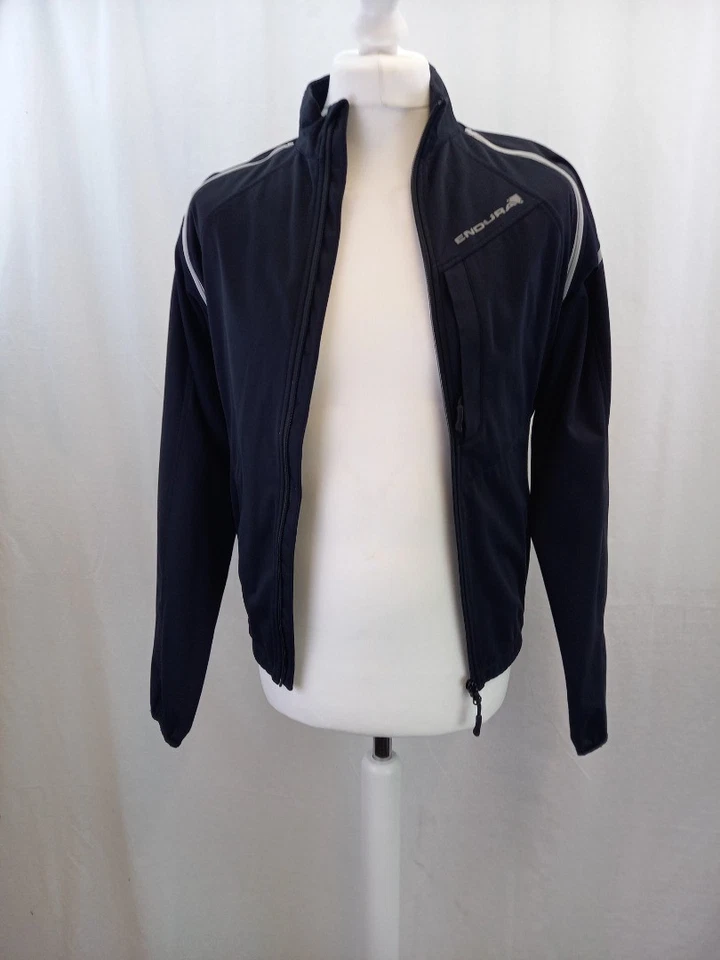 Endura Black Zip Front Top Detachable Long Sleeves Stretchy Cycling Top Size M E - Image 1 of 4
