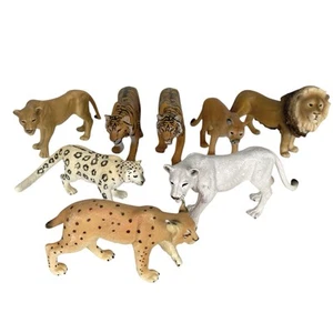 Schleich Lion Tiger Cougar Lynx Snow Leopard Lioness Cats Set Of 8 - Picture 1 of 7