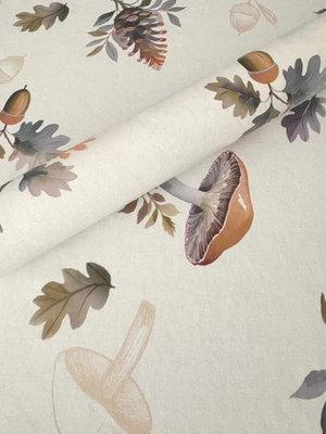 PVC Tischdecke SOONWALD Wachstuch Herbstmotiv Pilz Wald Meterware abwaschbar NEU - Bild 1 von 4