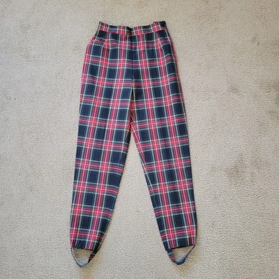 Pantalones estribo a cuadros Peston & York vintage años 90 para mujer negro rojo verde talla 8  Foto 1 de 4