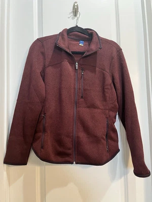 NWT Old Navy Burgundy Pullover Fleece Jacket Full Zip Medium Armpit To Armpit20” - Image 1 of 4