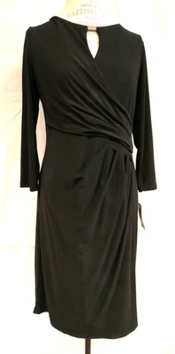 Vestido para mujer MSK drapeado frontal para ocasiones especiales talla L básico negro Foto 1 de 4