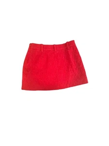 Falda Zara Mujer Pequeña Roja Mini Boucle Texturizada Forrada Abertura Frontal Moderna Elegante - Imagen 1 de 9