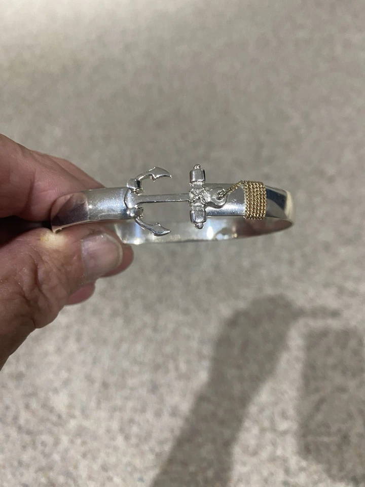 Pulsera Clip Ancla Esterlina y 14kt Foto 1 de 1