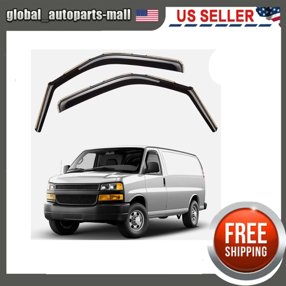 Protetores de chuva solar vento para 1996-2026 Chevy Express Van 2500/3500 - Imagem 1 de 4