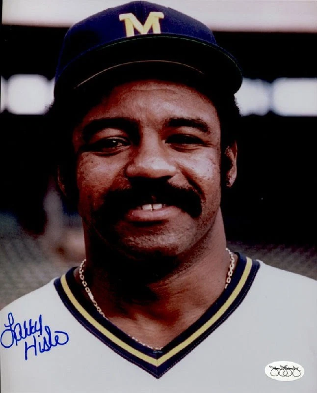 Foto autografiada a color de Larry Hisle 1978-82 de los Milwaukee Brewers 8x10 (JSA) Foto 1 de 1