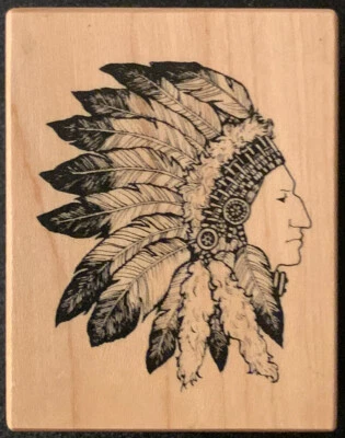 Резиновый штамп PSX D-250 Indian Chief Feather Headdress - Изображение 1 из 3