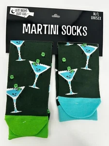 Calze eleganti Martini Padiglione Regali nuove con etichette novità unisex M/L pazzo divertimento verde scuro - Foto 1 di 3